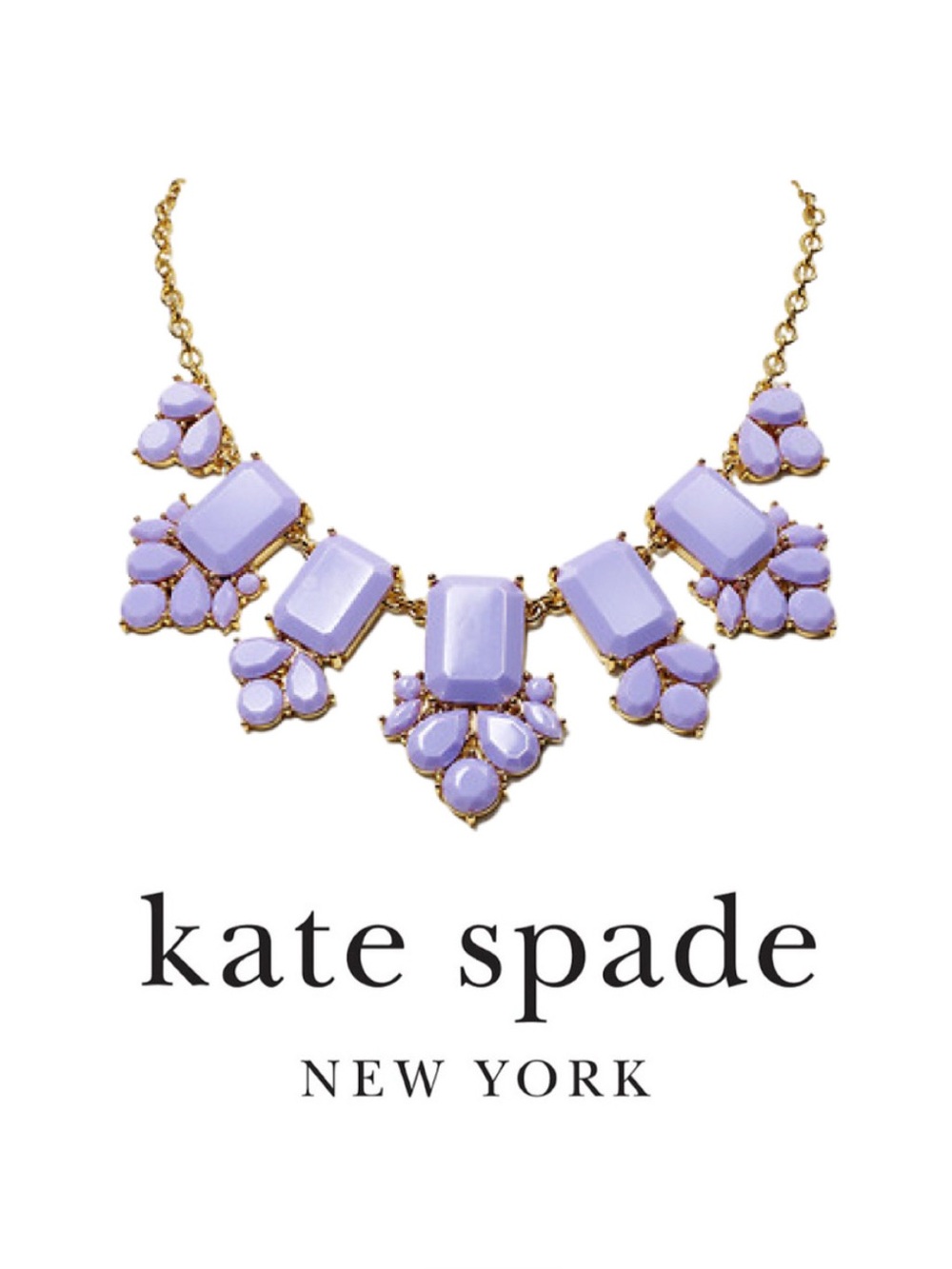 kate spade ♠️ Lavender Statement Necklace 12k gold plated